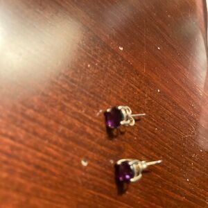 Amethyst earrings, peirced